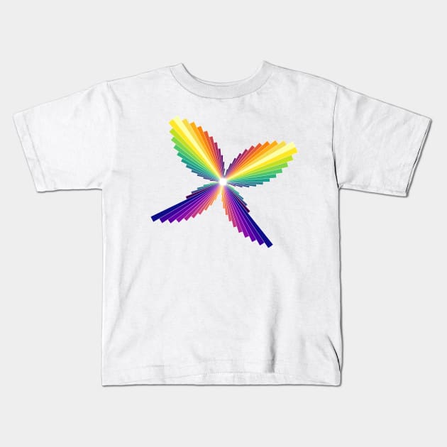 Rainbow Butterfly | Flying Wings Bar Charts White Kids T-Shirt by aRtVerse